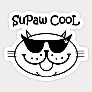 SuPaw CooL - black outline Sticker